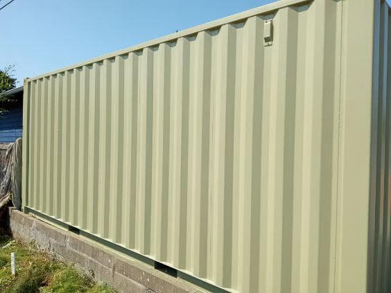 freshly painted shipping container